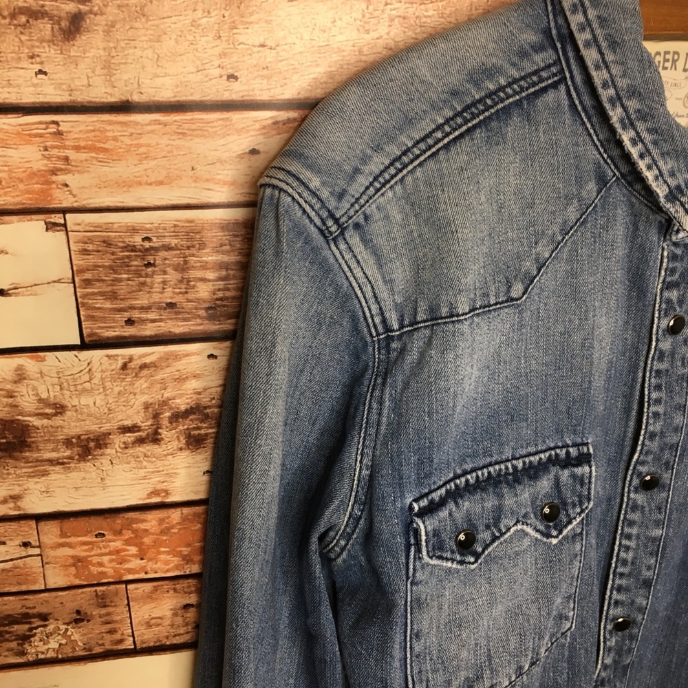 Hilfiger Mens Large Vintage Denim Jacket - Picture 3 of 8